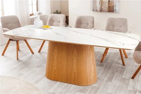 Masa sufragerie, Ceramica Alba, Furnir Stejar, UNIQUE 200cm A-45142 VC