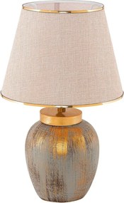Veioză crem/aurie cu abajur textil (înălțime 47 cm) Yakamoz – Opviq lights