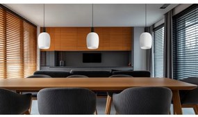 Lustră suspendată pe cablu WOLKEN 1xE27/40W/230V alb/negru