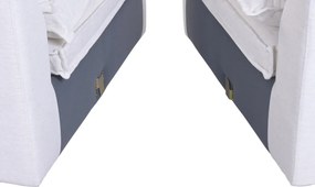 Canapea modulară 4 locuri din in și bumbac alb, cu perne din pene de rață și brațe late, 100 x 296 x 99 cm, „Lyon”