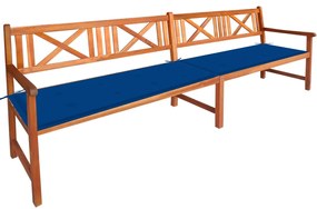 Banca de gradina cu perne, 240 cm, lemn masiv de acacia Albastru regal, 120 x 50 x 4 cm, 1, Albastru regal