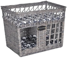 vidaXL Ansamblu pentru pisici/pat/stâlp de zgâriat, cu pernă, răchită
