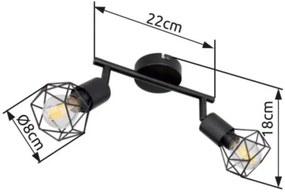 Brilagi - Spot CAGE 2x E14, 40W, 230V