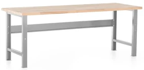 Masa de atelier cu placa frontala 200 x 80 cm, gri - ral 7038