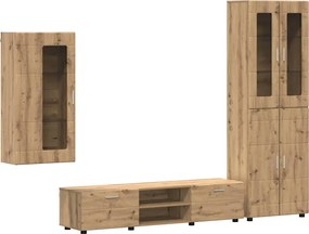 vidaXL Set comodă TV cu sertar FLORIN Stejar Artizanal Lemn compozit