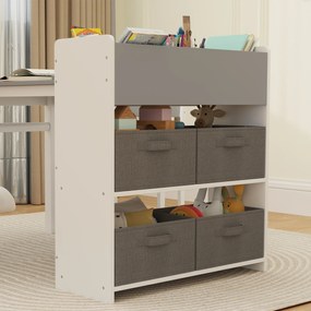 AIYAPLAY Mobilier pentru Copii 3-8 Ani cu 2 Scaune și Masă Gri și Alb | Aosom Romania