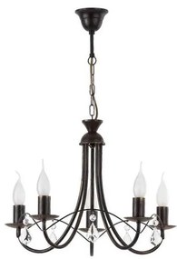 Candelabru cu lanț ANGELIKA 5xE14/10W/230V negru