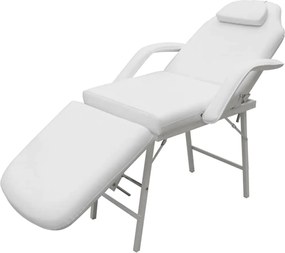 vidaXL Scaun tratament facial, piele artificială, 185x78x76 cm, alb