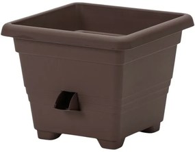 Ghiveci cu autoirigare Plastia Bergamot 25 x 25 cm maro, 25 x 25 cm