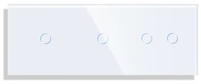 Panou Intrerupator Simplu + Simplu + Dublu cu Touch din Sticla LUXION