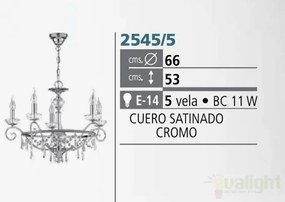 Lustra de LUX cristal Asfour fabricat manual diam.66cm Irina 2545/5 Bejorama
