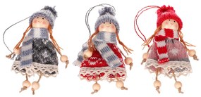 Set de decorațiuni de Crăciun Fată suspendată 3buc, înălțime 15 cm