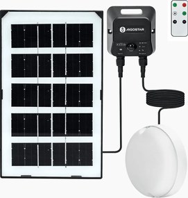 Aigostar - Plafonieră solară LED cu senzor, 3,7 V, 3000 mAh, IP65 + telecomandă