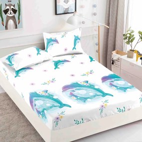 Lenjerie de pat 3 cu elastic 100% bumbac - a705 de la Onesleep