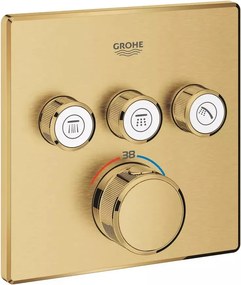 Baterie dus incastrata Grohe Grohtherm SmartControl 3 iesiri auriu periat Cool Sunrise fara corp ingropat