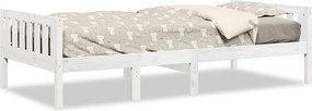 vidaXL Pat pentru copii fără saltea, alb, 90x190 cm, lemn masiv de pin