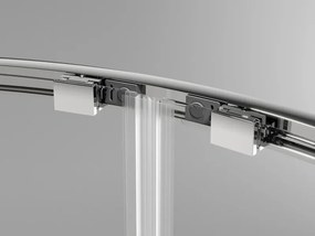 Mexen Exo cabină de duș semicirculară asimetrică glisantă 100 x 80 cm, transparent, crom - 8132-100-080-01-00