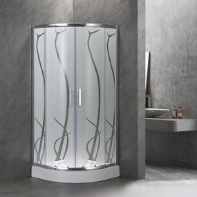 Cabină de duș curbată Spirit BAMBOO 80x80x194 cm, cu cădiță de duș din acril armat