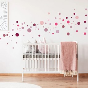 Set 100 autocolante Ambiance Round Stickers, roz