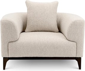 Fotoliu confortabil design LUX Brannan, Boucle chalk white