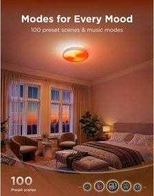 Govee - Plafonieră LED RGBICWW reglabilă, 55W, 230V, Ø 53 cm, Matter, Wi-Fi