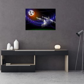 Tablou - Fotbaliști în săritură (70x50 cm)