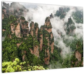 Tablou pe sticlă - Parcul Național Zhangjiajie, China (70x50 cm)