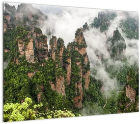 Tablou pe sticlă - Parcul Național Zhangjiajie, China (70x50 cm)