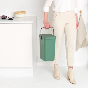 Cos de gunoi colectare selectiva Brabantia Sort&Go 1003235, 16 L, Maner, Montabil pe perete, Verde închis