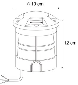 Spot modern de sol negru GU10 50mm Efect de 4 lumini IP65 - Cellar