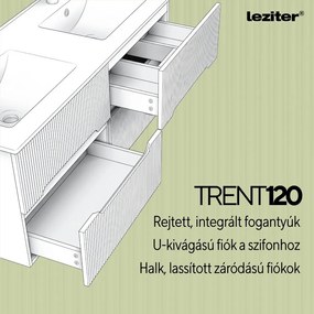 Trent 120 dulap de baie inferior cu chiuvetă ceramică (2 sertare) alb-gri antracit