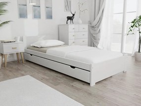 Pat IKAROS 80 x 200 cm, alb Saltea: Saltea Coco Maxi 20 cm, Somiera: cu somiera din laturi