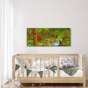Tablou pentru copii cu animale (120x50 cm)