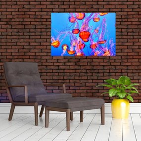 Tablou cu meduse în mare (90x60 cm)