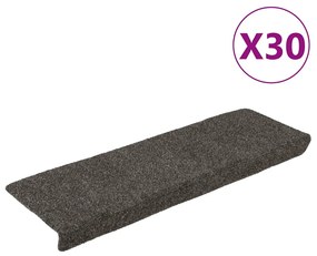 vidaXL Covorașe autoadezive pentru scări, 30 buc., 65x21x4 cm, antracit, cu margine dreptunghiulară