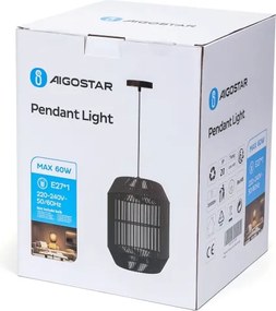 Lustră pe cablu Aigostar 1xE27/60W/230V negru
