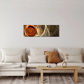Tablou - Trandafiri abstracți în culori aprinse (cu ceas) (90x30 cm)