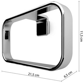 Suport pentru prosoape GEDY A97013 Il Giglio 21,5x 11,5 cm, crom