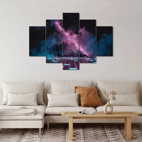 Tablou - Fum roz-albastru (150x105 cm)