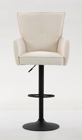 HR250W Scaun Crem Boucle Bază Neagră