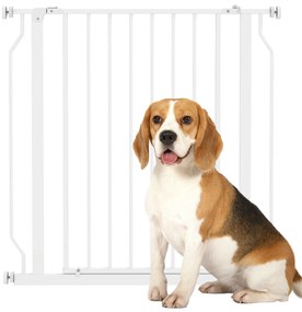 PawHut Barieră de siguranță pentru animal de companie reglabilă în lungime dim. 75-85L x 76H cm alb | Aosom Romania