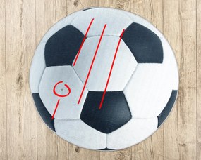 BAMBINO 2139 cerc covor lavabil - Fotbal pentru copii anti-alunecare - negru / alb - SECUNDAR-COTATI PRODUSUL
