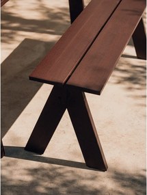 Bancă de grădină maro închis din lemn masiv Navo – noo.ma