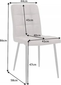 Set de 2 scaune tapitate cu microfibra Modena, taupe antic