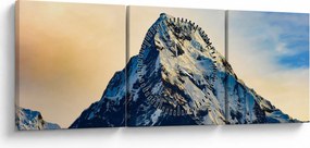 Tablou cu munții înzăpeziți, Nepal (cu ceas) (90x30 cm)