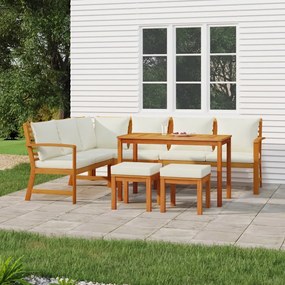 3154968 vidaXL Set mobilier de grădină cu perne, 7 piese, lemn masiv de acacia