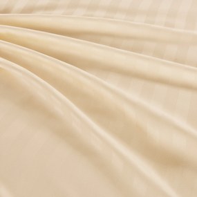 Lenjerie de pat hoteliera din microfibra JASMINE sampanie - dunga 2 cm Dimensiune lenjerie de pat: 70 x 90 cm | 140 x 200 cm