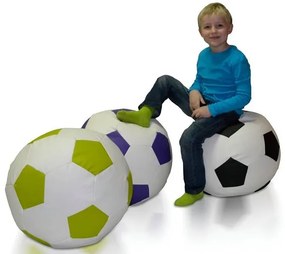 Fotoliu puf Futbal L (Alb + negru). 1054526
