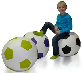 Fotoliu puf Futbal L (Alb + negru). 1054526