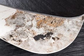 Masuta de cafea moderna cu doua blaturi rotative din ceramica Movement 160cm